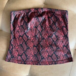Rave City Red Snake Print Tube Top - L